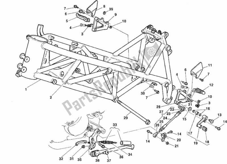 Todas as partes de Quadro, Armação do Ducati Superbike 996 SPS 1999